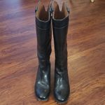 Frye  Black Chic Feminine Edgy Streetwear Retro Leather Knee-High Boots Size 7.5 Photo 6