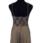 Vintage Roulette Lace Accordion Pleated Semi Sheer Lined Dress Black Size Medium Photo 6