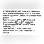 Terra & Sky Floral High Rise Leggings Size 0X 14W Womens Cotton Spandex NWOT Photo 5