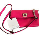 Calvin Klein Y2K AESTHETIC HOT PINK LEATHER CHAIN LOCK LINK SHOULDER BAG NWT Photo 0