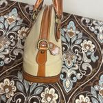 Dooney & Bourke Vintage Cream and Brown Satchel Photo 7