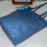 Coach VINTAGE # 9803 blue tote Excellent condition with charms shown Photo 16
