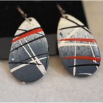 Source Unknown Art Deco Black/Red/Gray/White Dangle Drop Fish Hook New Fashion Earrings Photo 1