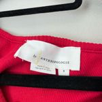 Anthropologie By Ruffle Stretch Ribbed Knit One Shoulder Long Sleeve Top Red S Photo 4