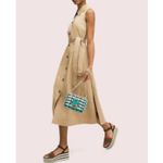 Kate Spade New York Twill Sleeveless Shirt Dress XXL Tan Feminine Long Photo 3