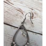 Silver Tone & Clear Dangle Earrings For Pierced Ears *Some Missing Dangles* Photo 5