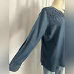 Bandolino  Blue Smocked Tunic with Mandarin Collar (847) Photo 4