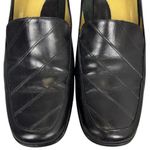 Sesto Meucci Black Penny Loafers Block Heel Shoes Size 10 Leather Square Toe Photo 6