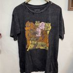 Free People VINTAGE CANVAS OVERSIZED BLACK MINERAL WASH TIGER TEE SZ SMALL EUC Photo 0