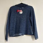 Vintage Heirloom Collectibles Snowmen Snowflake Winter Scene Zip Up Sweater Blue Size L Photo 5