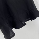 Ann Taylor  LOFT Women‎ Size XS Black Romper Cap Sleeve V-Neck Front Clasp Button Photo 4