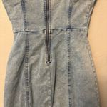 Guess  y2k acid wash denim bustier front slit bodycon sleeveless dress small Photo 11