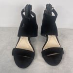 Alfani Wedge Sandals Black Velvet Size 9.5 Comfort Ankle Strap Back Zipper Photo 3