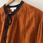 Treasure & Bond  Long Sleeve Velvet Trim Button Down Blouse Size M Photo 2