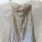 American Eagle Women's  Dress Size 10 Beige Silver Strapless Dress Photo 0