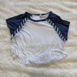 Free People FP Movement Cropped Braided Tee Small Athlesure Blue Pilates Gym Photo 2