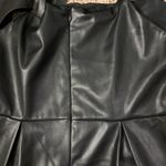 Zac Posen  Black Leather Dress With Ruffled Short Sleeves Photo 4