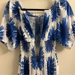 Cara Cara Mimi Cotton Midi Dress Blue Starburst XS White Photo 7