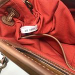 Fossil Spring Striped Fabric Cloth Satchel Crossbody Purse Bag Wooden Handles Photo 7