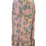 Rusttydustty Orange Boho Floral Skirt Size XL Photo 0