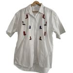 Casey Coleman Embroidered shirt EUC White Size L Photo 0
