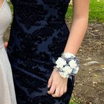 Dark Blue Velvet Homecoming dress Size M Photo 1