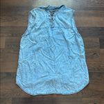 Rock & Republic Denim Sleeveless Lace Back Top Lightweight Blue XL Photo 3