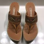 No Boundaries VTG  Women’s Cass Floral Embroidered Sequin Synthetic Wedge Sandals Photo 2