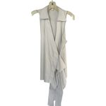 Ann Taylor sleeveless pinstripe wrap side tie blouse Sz 12 Cotton Blend Stretch Photo 4