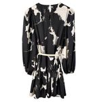 Alexis‎ x Target Long Sleeve Rope Belt Tiered Mini Dress Black White Print, Sz M Size M Photo 2
