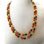 Orange and yellow beaded vintage necklace Photo 7