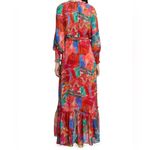 Farm Rio NWOT Animal Collage print belted long sleeves high neck Maxi Dress sz M Photo 3