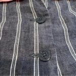 CAbi  100% Linen Blue and White Striped Blazer.  Size 6 Photo 4