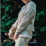 Current Air Trend Savvy Midi Ribbed Knit Cardigan and Skirt Set Photo 0