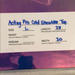 Acting Pro  NWOT cold ruffle shoulder blouse Photo 4