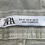 ZARA WOMEN HIGH WAISTED DENIM JEAN SHORTS 8” SIZE 31 TAN MOM CASUAL SUMMER BOHO Photo 6