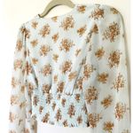 Aritzia Wilfred Puff Sleeve Minty Green Smock Cropped Blouse Tops Sz XS Photo 3