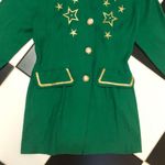 Vintage 80s Bachio Embroidered Stars Long Blazer Jacket Ringleader Leprechaun M Green Size M Photo 3