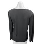 Tahari Black Long Sleeve V Neck Faux Button Up Corset Bustier Blouse Top Size L Photo 1