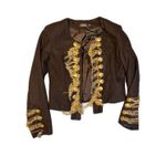 CHOiES Black Military Chain Embellished Jacket M Photo 0