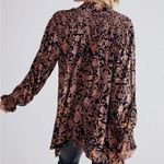 Free People NEW  Printed Bridgette Tunic Multi Color Blk Combo Size XS Oversized Photo 3