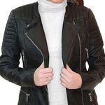 Olivia Miller Womens Faux Leather Zip Up Moto Biker Jacket XL Photo 0