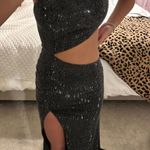 Sherri Hill  Black Cut Out Prom Dress Photo 0