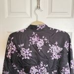 Laura Ashley  Wine to Riches Silk Mandarin Collar Floral  Blouse Blazer Large NWT Photo 3