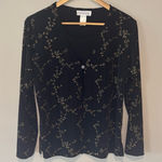 Impressions VINTAGE Y2K  OF CALIFORNIA Women’s Long Sleeve‎ Black Floral Top Photo 0