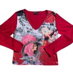Vtg Y2K lady in red Spanish dancer top Size L Photo 8