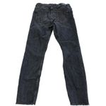 ZARA Jeans Womens 12 Midnight Black High Waist Skinny Raw Hem Cotton Photo 2