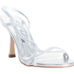 Lauren Lorraine Malaga Rhinestone Slingback Stiletto Sandals Silver Heels Sz 7.5 Photo 0