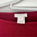 J.Crew  Red Long Sleeve Crewneck Peplum 100% Cotton Top XXS EUC Photo 2
