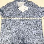 Johnny Was CALME Double Pocket Shacket Button Down Shirt Blue Size Medium New Photo 9